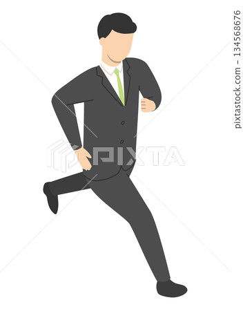 Running office worker male isometric Running office worker male isometric 134568676