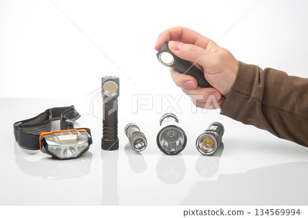 Choosing the perfect flashlight for outdoor adventures and emergencies at home 134569994