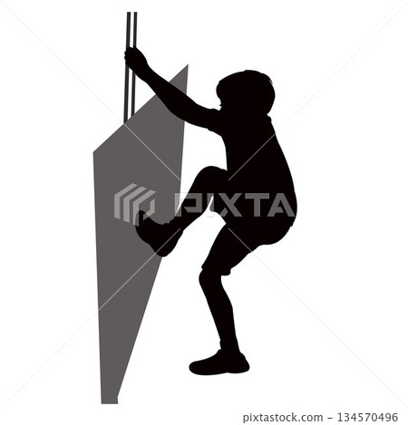 a boy body silhouette vector 134570496