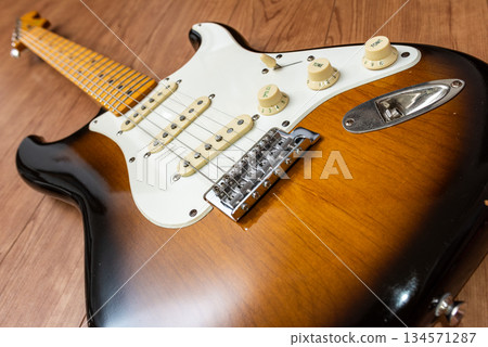 Electric guitar on the floor Electric guitar on the floor 134571287