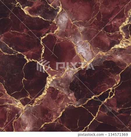 A deep burgundy marble texture with dramatic gold veins and rich stone patterns 134571369