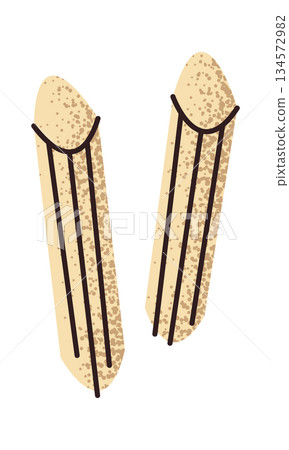 Pair of row macaroni sticker 134572982