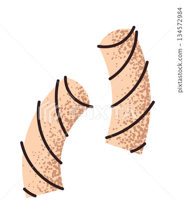Swirled macaroni sticker Italian pasta Swirled macaroni sticker Italian pasta 134572984