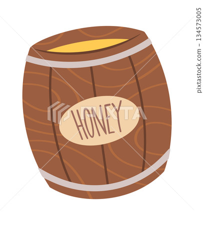 Wooden barrel filled natural honey 134573005
