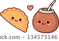 Kawaii Argentinian empanada and yerba mate gourd 134573146