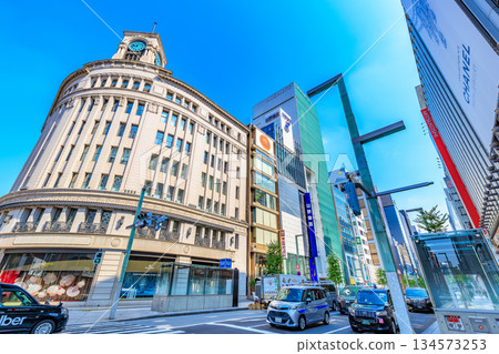 Tokyo, Chuo Ward, Ginza cityscape, near the Ginza 4-chome intersection Tokyo, Chuo Ward, Ginza cityscape, near the Ginza 4-chome intersection 134573253