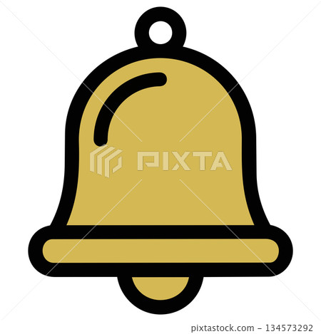 A minimalist bell icon. Its soft shape and monochromatic expression create a quiet sound that heralds prayers, ceremonies, beginnings, and news. 134573292