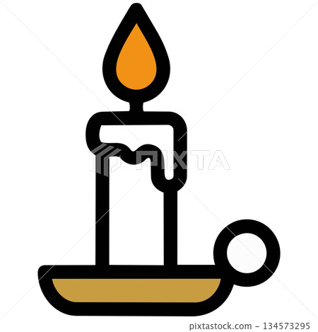 A minimalist representation of a single candle. Its smooth shape and quiet flame bring a sense of calm and tranquility to moments of prayer and remembrance. A minimalist representation of a single candle. Its smooth shape and quiet flame bring a sense of calm and tranquility to moments of prayer and remembrance. 134573295