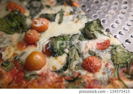 cheese and tomato pizzas as italian food cheese and tomato pizzas as italian food 134573415