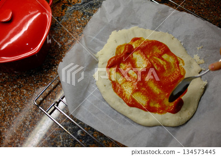 cheese and tomato pizzas as italian food cheese and tomato pizzas as italian food 134573445