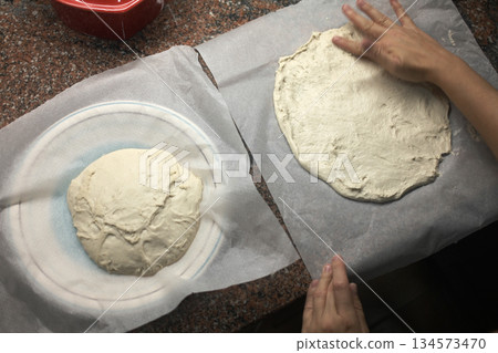 cheese and tomato pizzas as italian food cheese and tomato pizzas as italian food 134573470