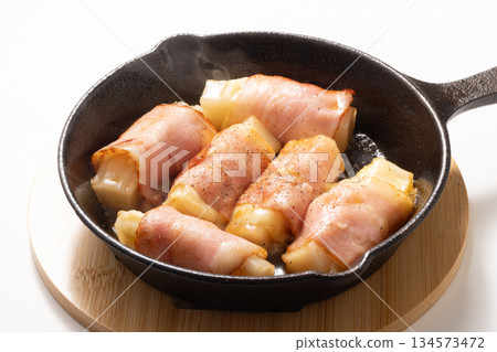 Baked mochi cheese and bacon Baked mochi cheese and bacon 134573472