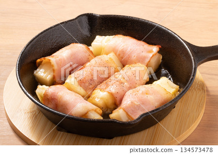 Baked mochi cheese and bacon Baked mochi cheese and bacon 134573478