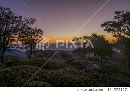 A fantastic sunset scene seen just after sunset at Mount Odaigahara 134574137