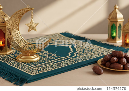 Prayer Rug Islamic Decor Crescent Moon Still Life Prayer Rug Islamic Decor Crescent Moon Still Life 134574278