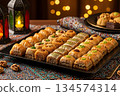 Eid Desserts Arabic Sweets Baklava Festive Food 134574314