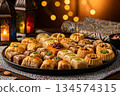 Eid Desserts Arabic Sweets Baklava Festive Food 134574315