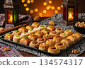 Eid Desserts Arabic Sweets Baklava Festive Food 134574317