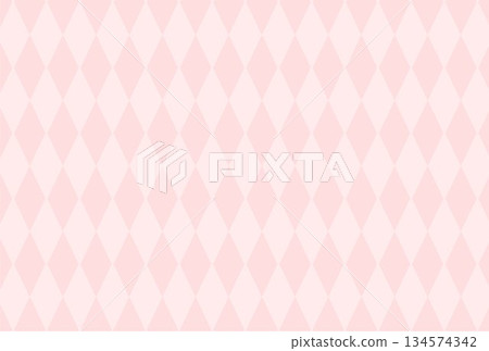 Pale pink pattern background texture material, cute diamond pattern, horizontal 134574342