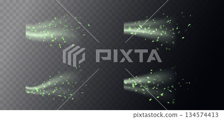 Green swirl elements 134574413