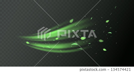 Green swirl elements 134574421