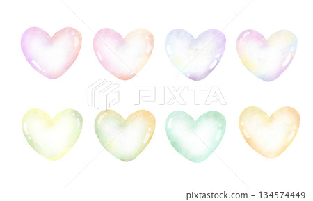 心型肥皂泡插圖集 134574449