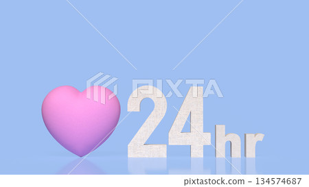 Twenty Four Hour Care and Love Service Concept 3d render. Twenty Four Hour Care and Love Service Concept 3d render. 134574687