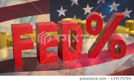 Federal Interest Rate Policy Impact Concept 3d render. Federal Interest Rate Policy Impact Concept 3d render. 134574704