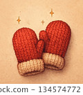 Red Christmas gloves 134574772