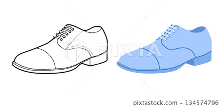 Derby mens blue plus line shoe set. Open lacing leather footwear versatile smart casual office style. Technical 134574796