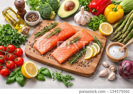 Various types of grilled 134575092