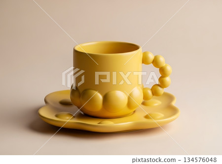 blue cup on white background 134576048