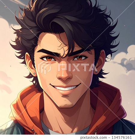 [AI-generated image] A sharp, handsome male model 134576161