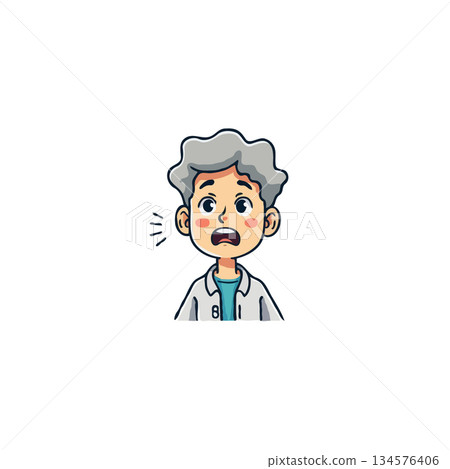 Cartoon character expressing surprise with eyes wide in a vibrant illustration isolated for Cartoon character expressing surprise with eyes wide in a vibrant illustration isolated for 134576406