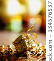 Sparkling and shining golden ribbon Christmas 134576537
