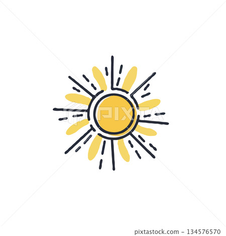 A captivating minimalist sun artwork, embodying warmth and radiating optimism with its intricate 134576570