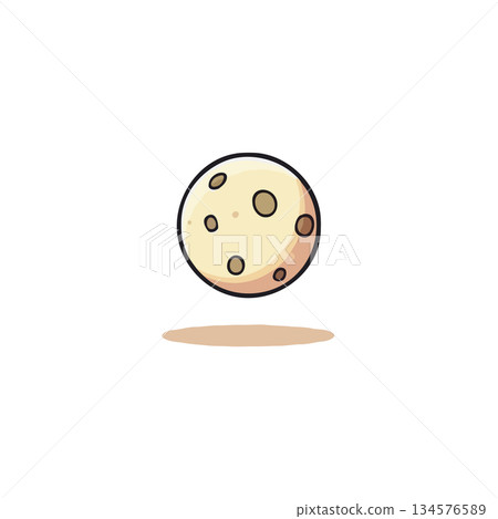 Minimalist depiction of a circular, cratered celestial body with a soft shadow and simple artistic Minimalist depiction of a circular, cratered celestial body with a soft shadow and simple artistic 134576589