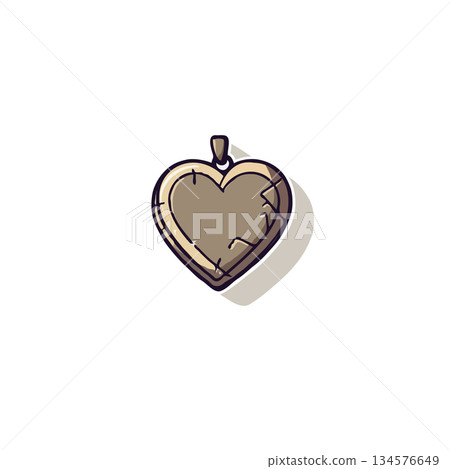 An expressive heart shaped pendant illustration showcases symbolic value evoking deep affection An expressive heart shaped pendant illustration showcases symbolic value evoking deep affection 134576649
