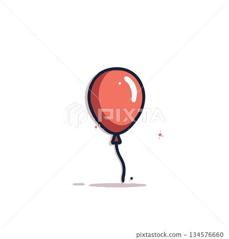 Simple celebration floating upward, a single balloon isolated on white background, perfect for Simple celebration floating upward, a single balloon isolated on white background, perfect for 134576660