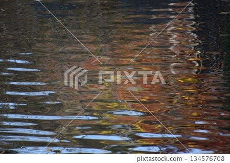 Orange background material based on ripples on the water surface Orange background material based on ripples on the water surface 134576708