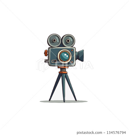 Vintage filmmaking charm old fashioned camera on tripod creating artistic visual stories and 134576794