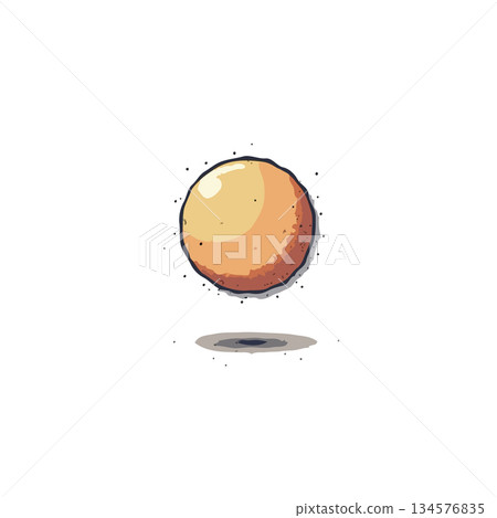 Minimalist floating sphere illustration casting a delicate shadow on a clean white backdrop Minimalist floating sphere illustration casting a delicate shadow on a clean white backdrop 134576835