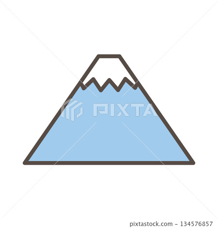 富士山雪景的簡單圖標 富士山雪景的簡單圖標 134576857