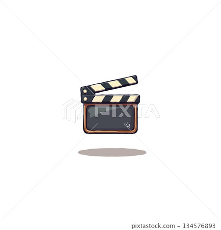 Whimsical clapboard illustration capturing movie production essence cinematic starting artistic Whimsical clapboard illustration capturing movie production essence cinematic starting artistic 134576893