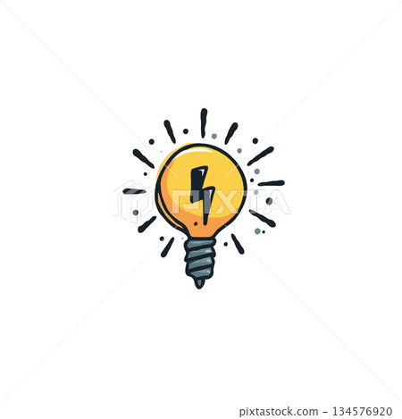 Illuminating the imagination with a bright idea: a radiant lightbulb symbolizing innovation, 134576920