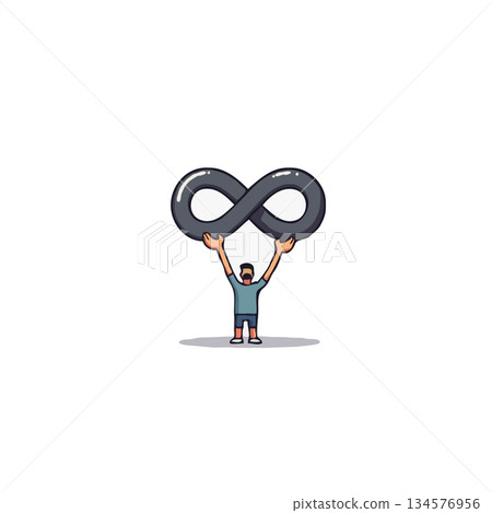 Embracing Endless Possibilities: A Stylized Illustration of Human Potential and Limitless Thinking 134576956