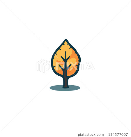 Captivating golden leaf vector illustration stands out against a crisp white background, perfect Captivating golden leaf vector illustration stands out against a crisp white background, perfect 134577007