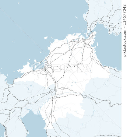 日本福岡縣及其周邊縣的簡易公路地圖 134577048