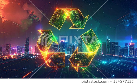 Abstract colorful background with glowing digital lines and futuristic energy light representing a science technology concept 134577135