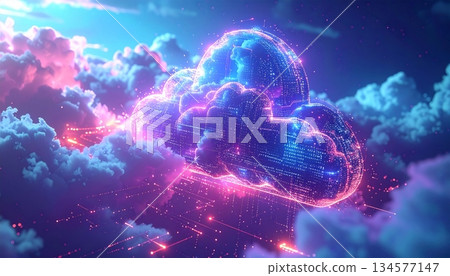 An abstract futuristic background design depicting the way to success through a bright energy glow between earth and a blue star planet in space An abstract futuristic background design depicting the way to success through a bright energy glow between earth and a blue star planet in space 134577147